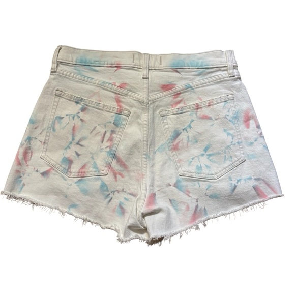 Abercrombie & Fitch High Rise Cutoff Shorts size 30 / 10 New With Tag White Blue - Picture 2 of 6